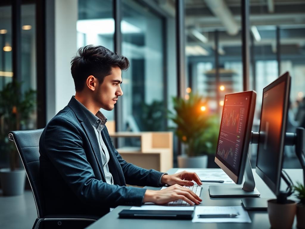 Manager commercial au travail